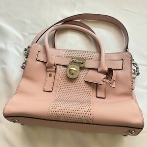 Michael Kors Micro Stud Hamilton Stripe Saffiano EW Satchel